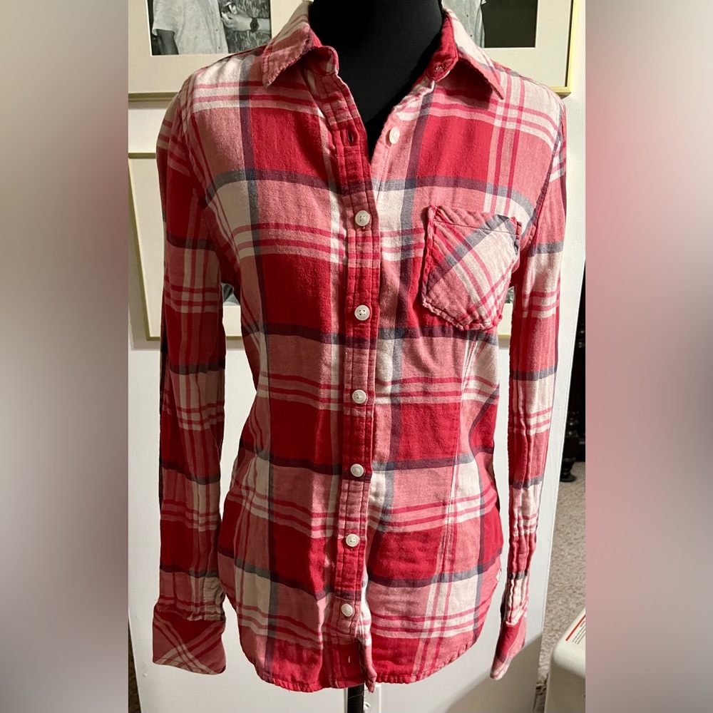 American Eagle Outfitters Red Plaid Shirt